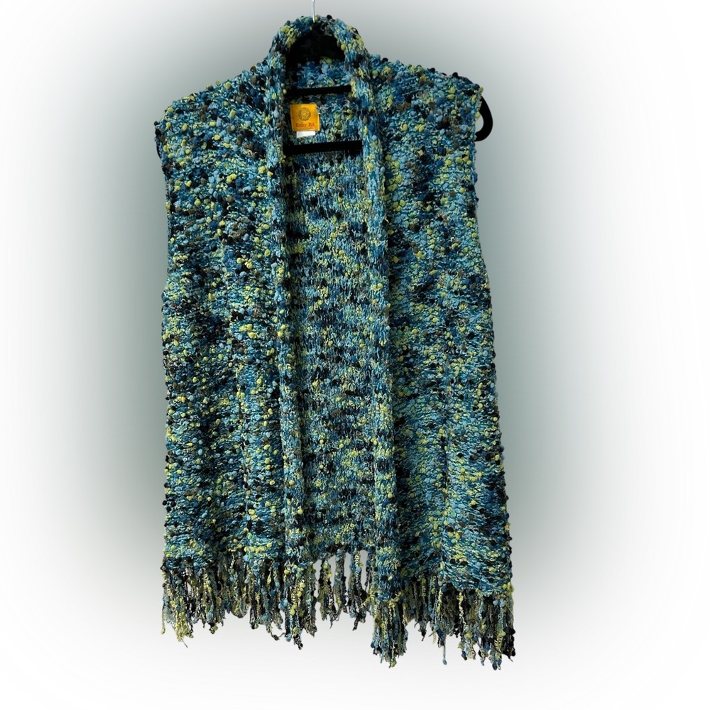Ruby Rd. Multicolor Textured Knit cardigan/Vest-L - Picture 6 of 10